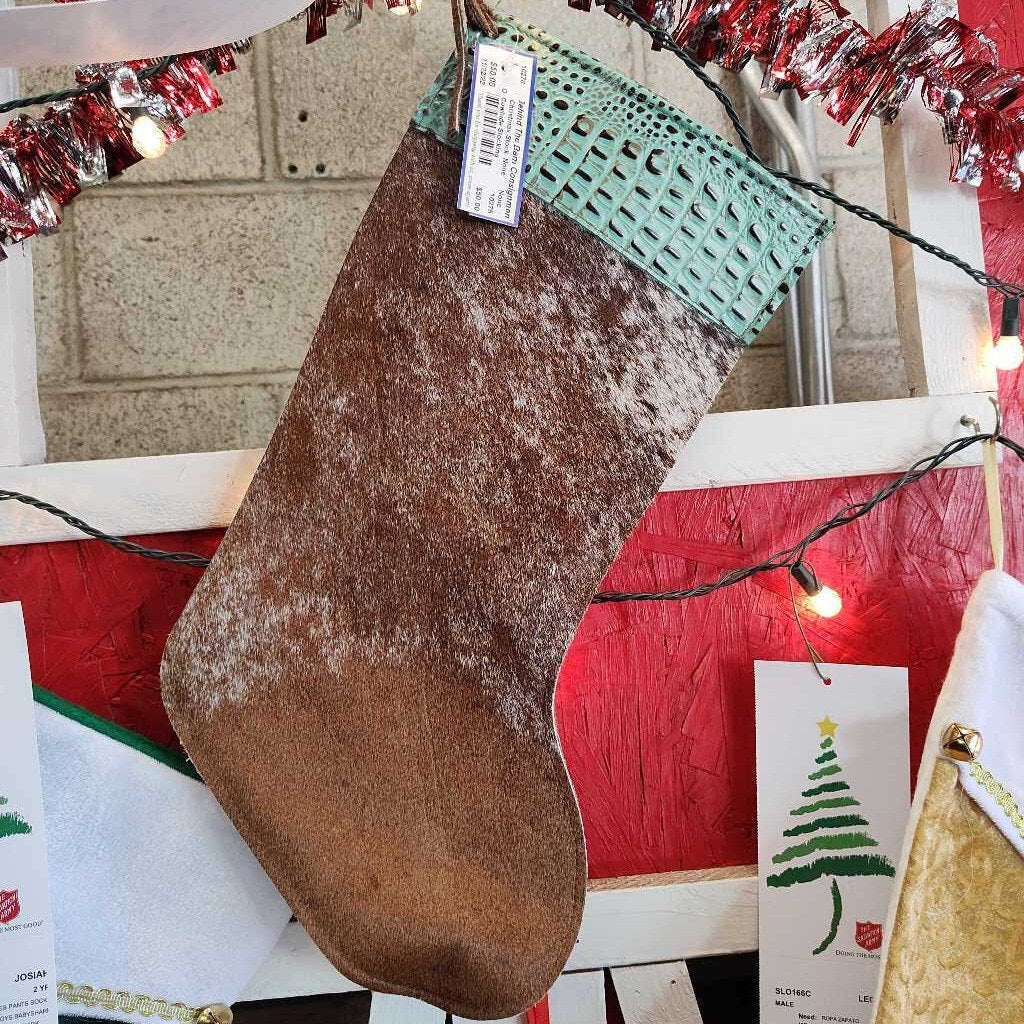 Christmas Stock Cowhide Stocking