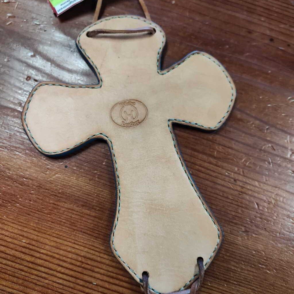 Saddle Charm- leather cross