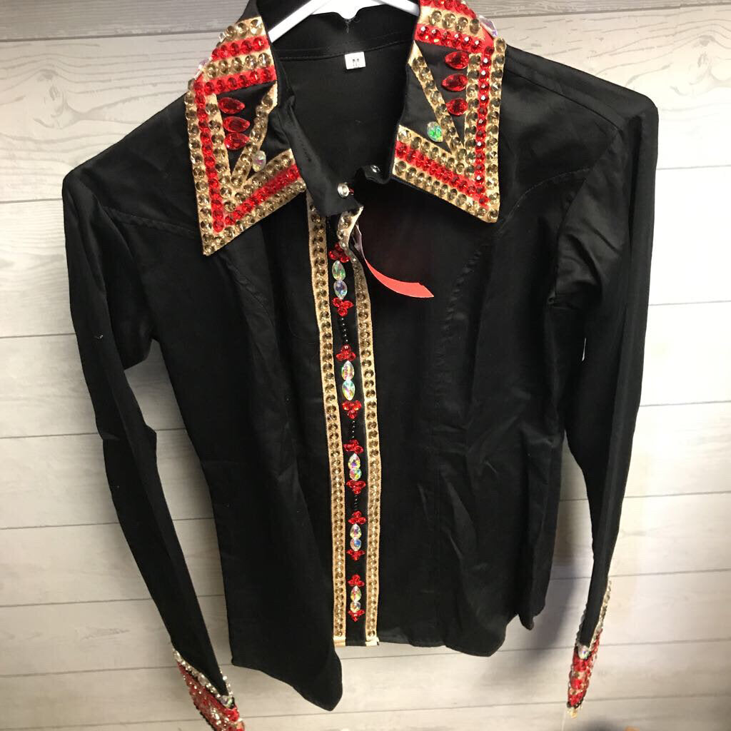 Show shirt- Red/ gold gems- Adult