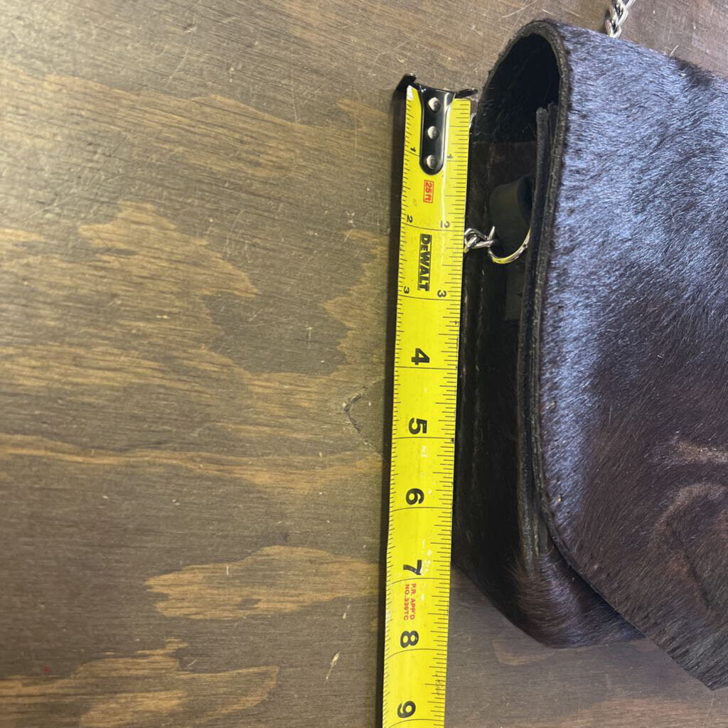 Cow hide cross body purse