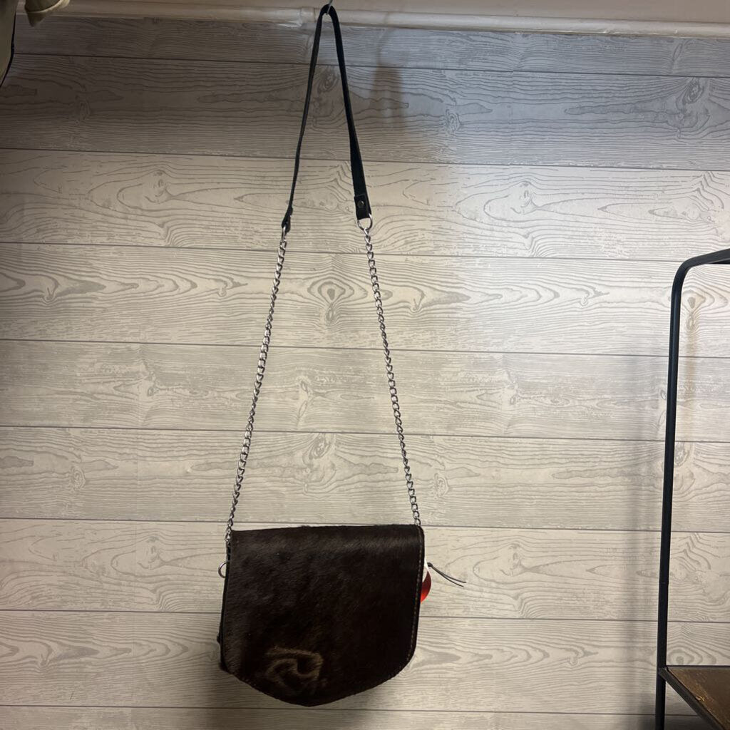 Cow hide cross body purse