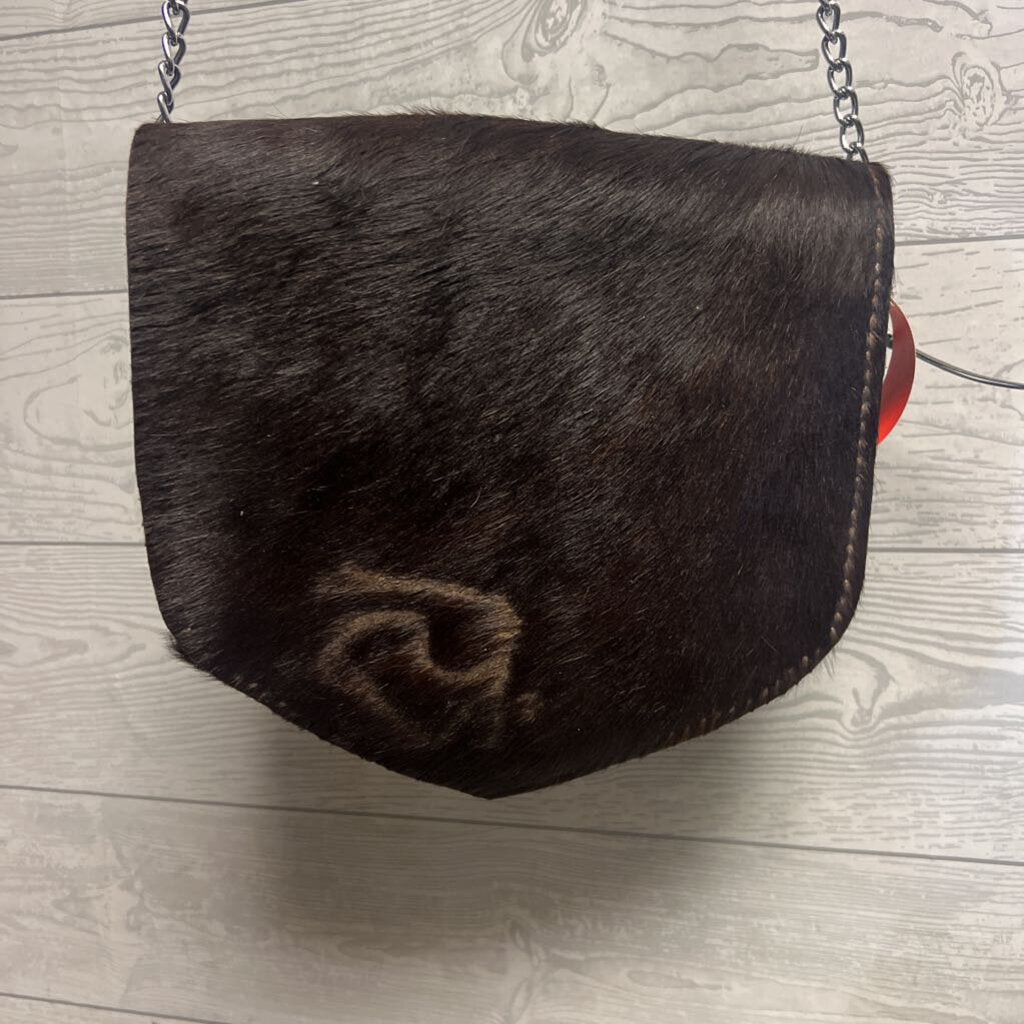 Cow hide cross body purse