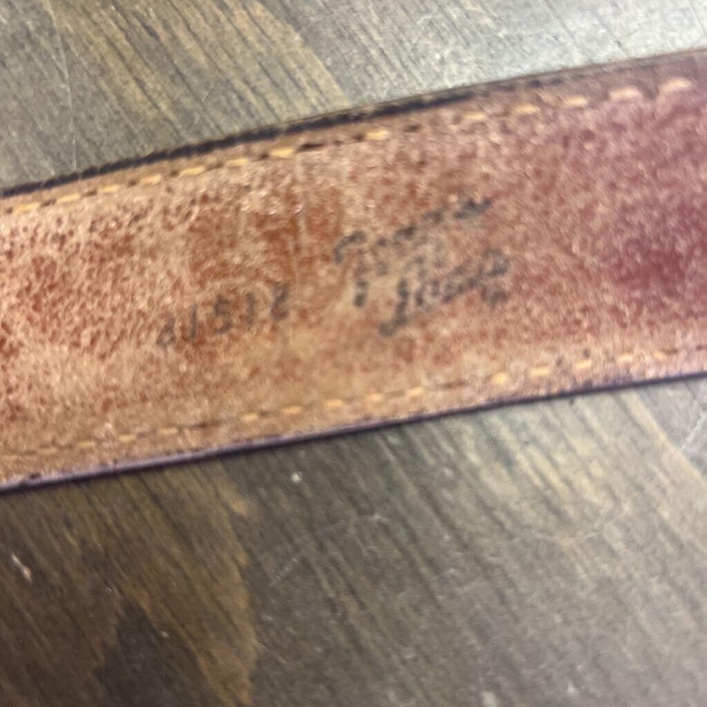 Leather belt- floral tooled