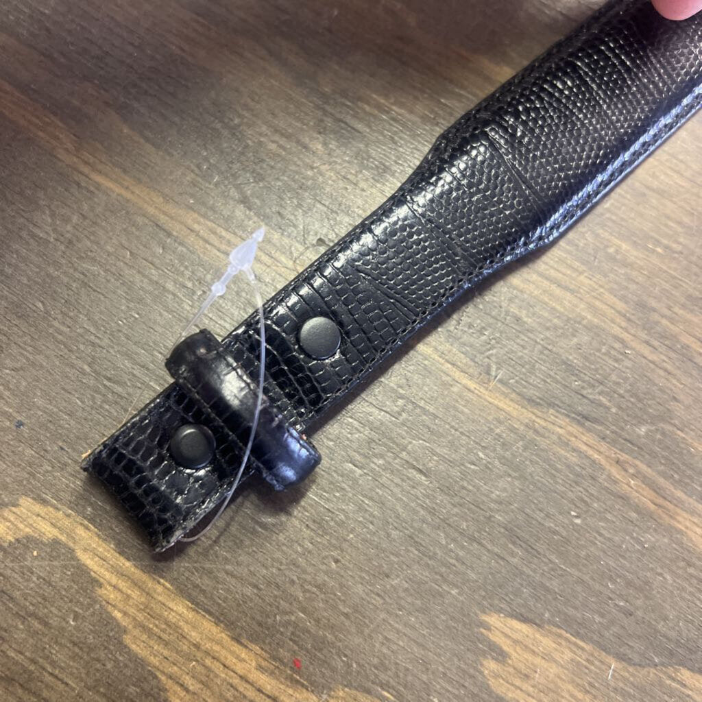 Leather belt- snake stamp