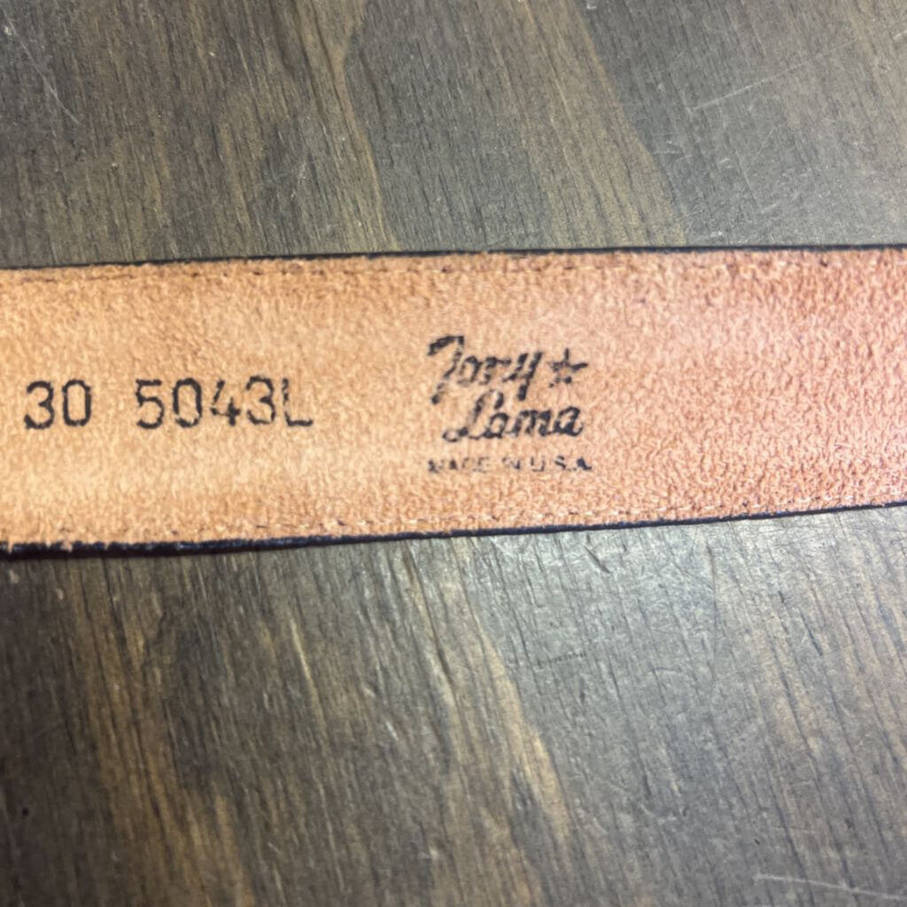 Leather belt- snake stamp