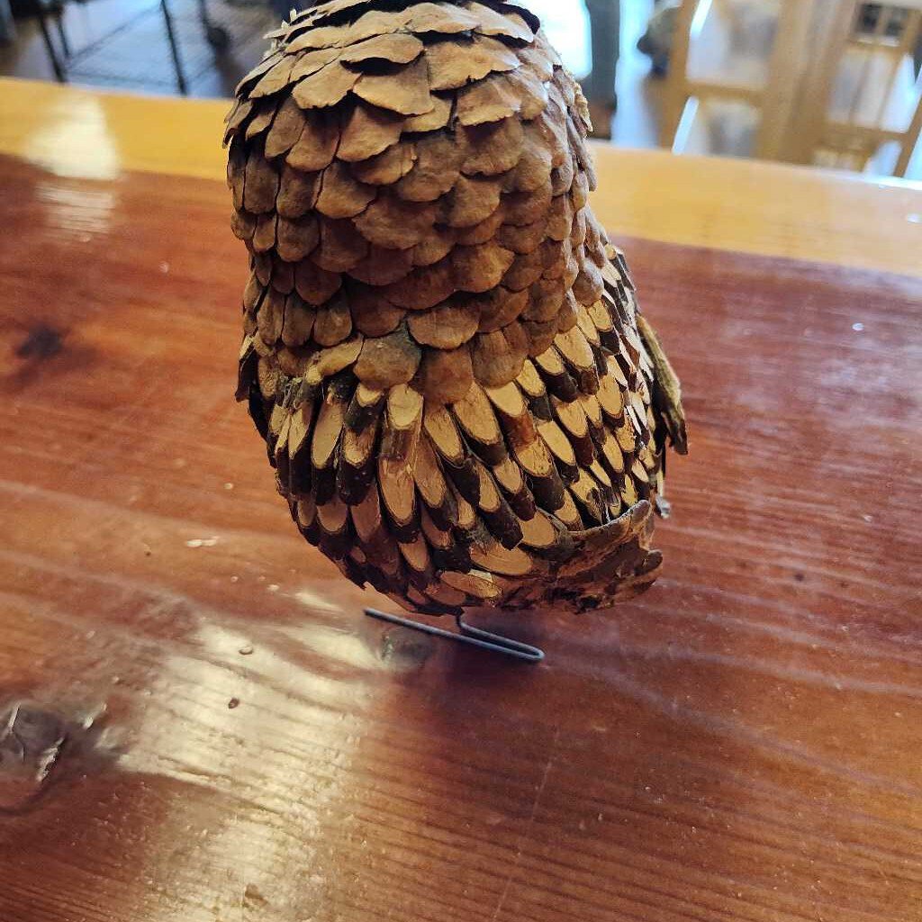 Owl decor- Made out of pine cone