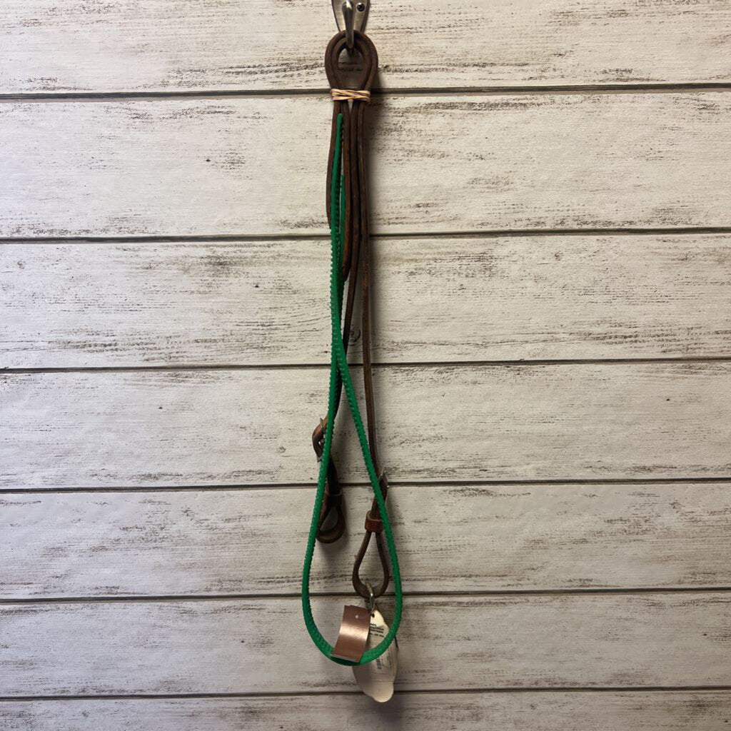 Rubber and leather reins