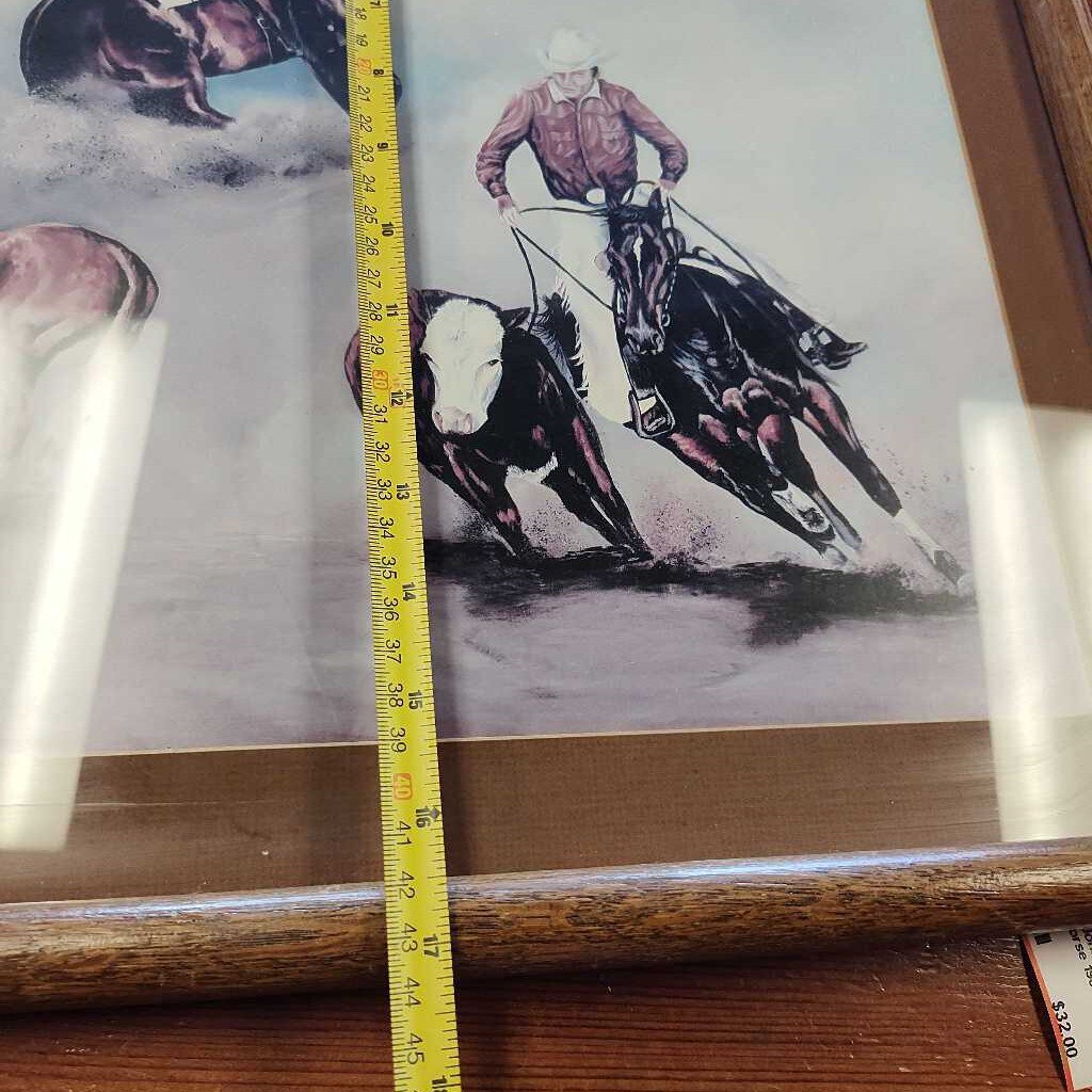 Working cow horse 1984 print