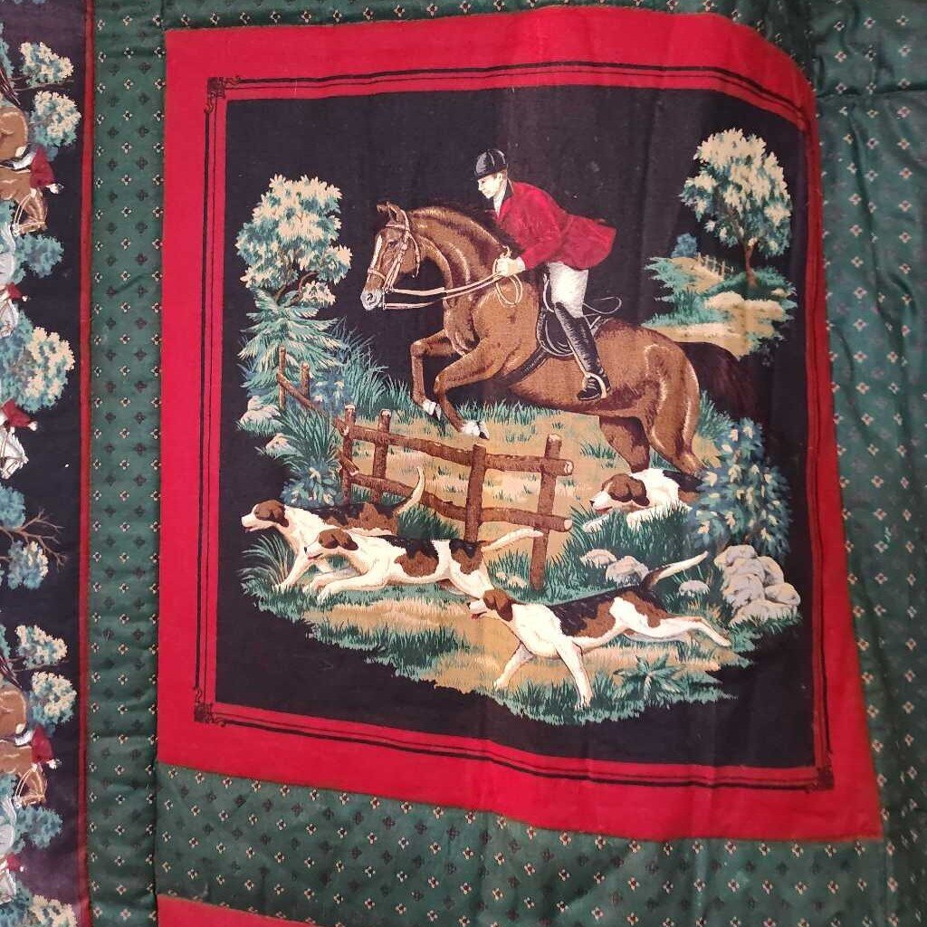 Fox Hunt theme blanket/ quilt