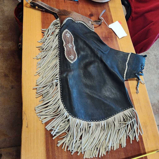 Chinks with basket weave and cross details