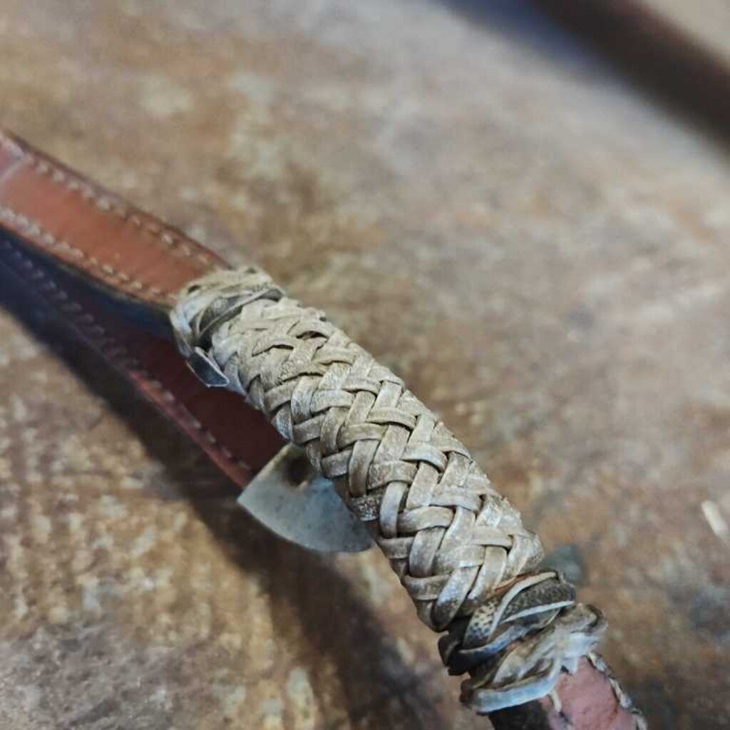 horse hair and rawhinde leather single ear