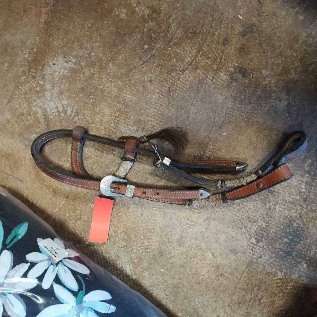 horse hair and rawhinde leather single ear