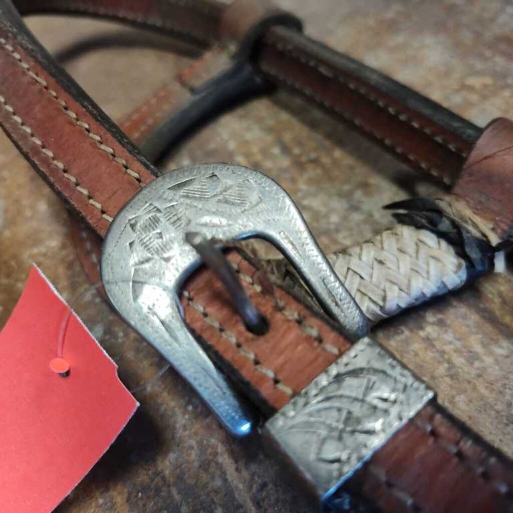 horse hair and rawhinde leather single ear