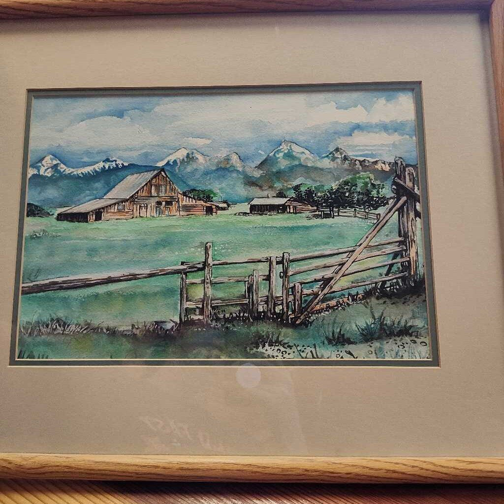 Watercolor barn