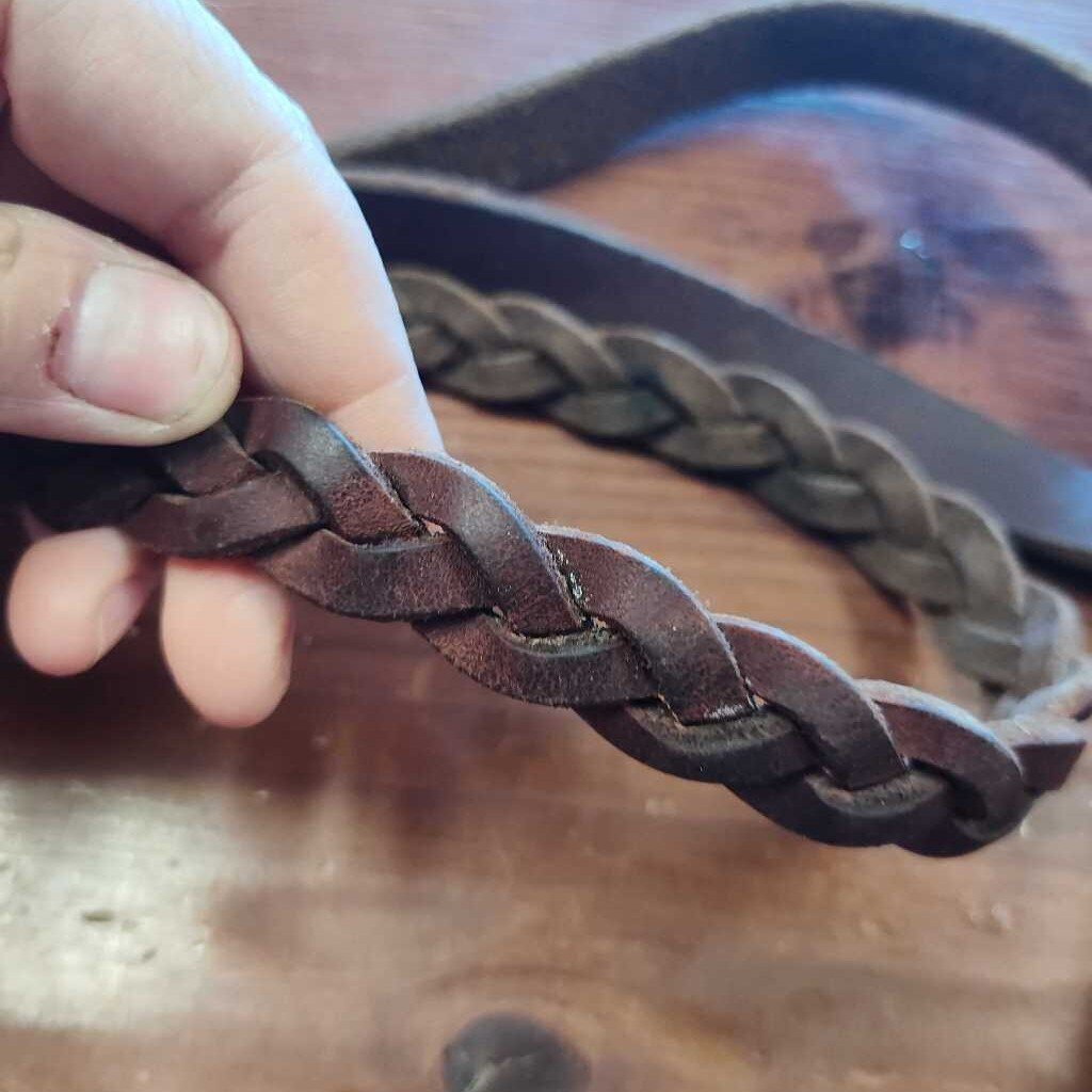 Leather braided roping/ barrel reins