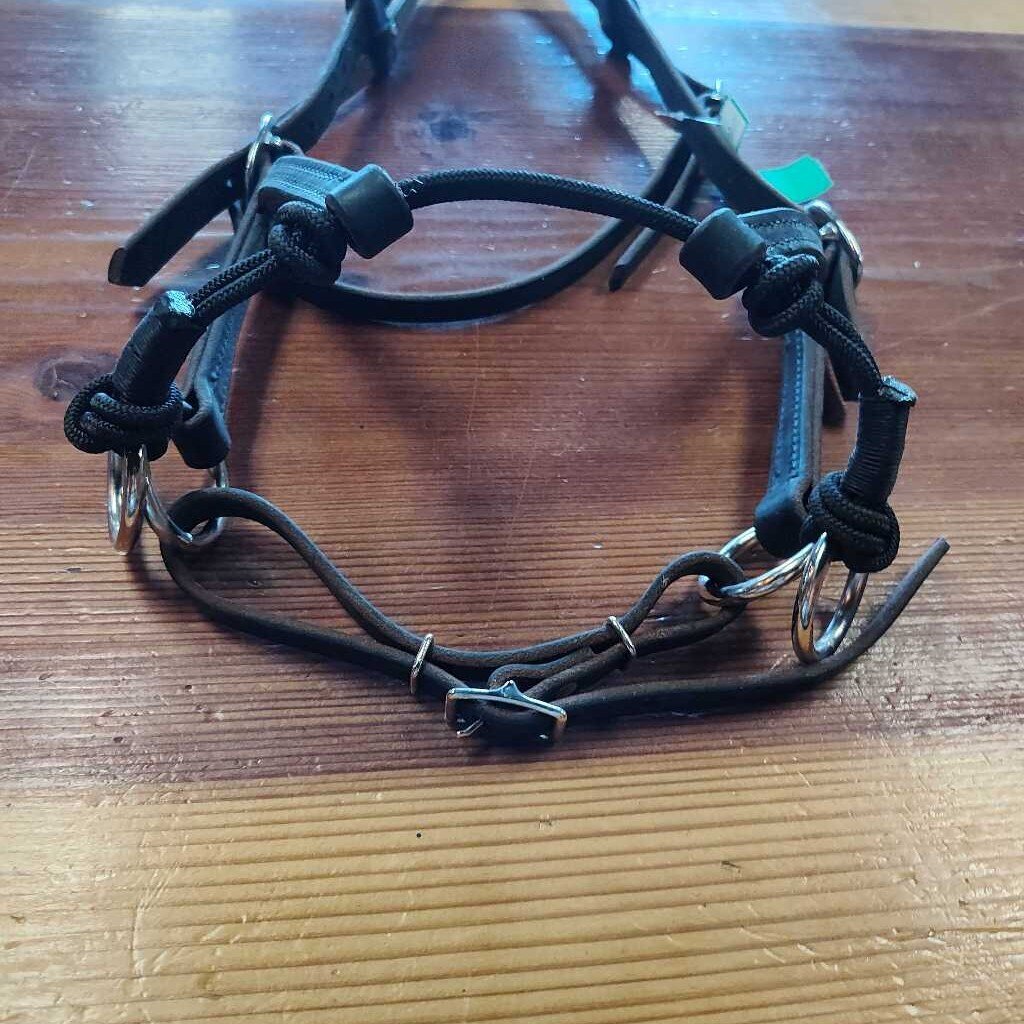 Leather and rope sidepull