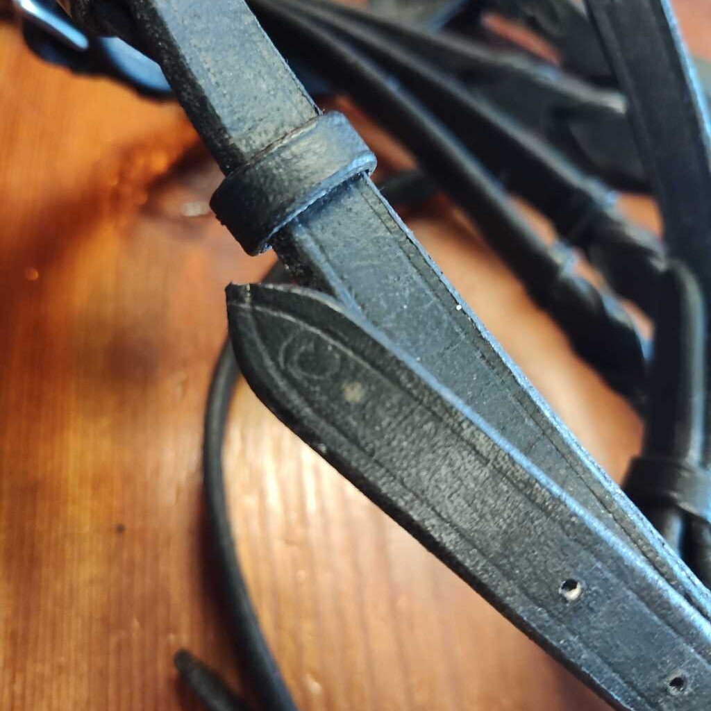 Raised/ padded heart browband with reins