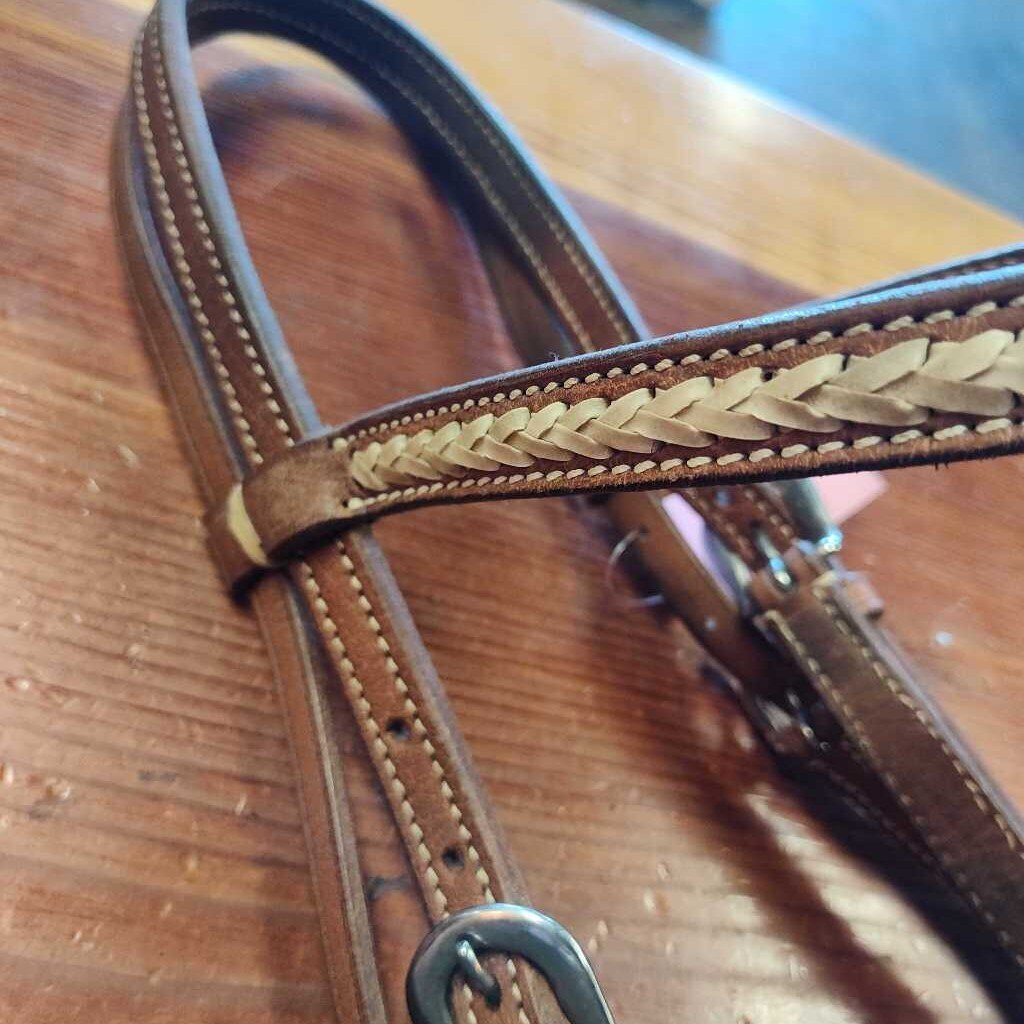 Browband bridle with rawhide detail