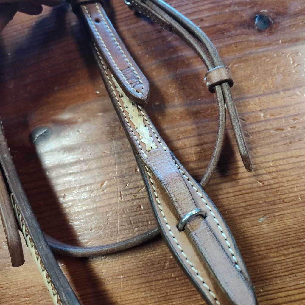Browband bridle with rawhide detail