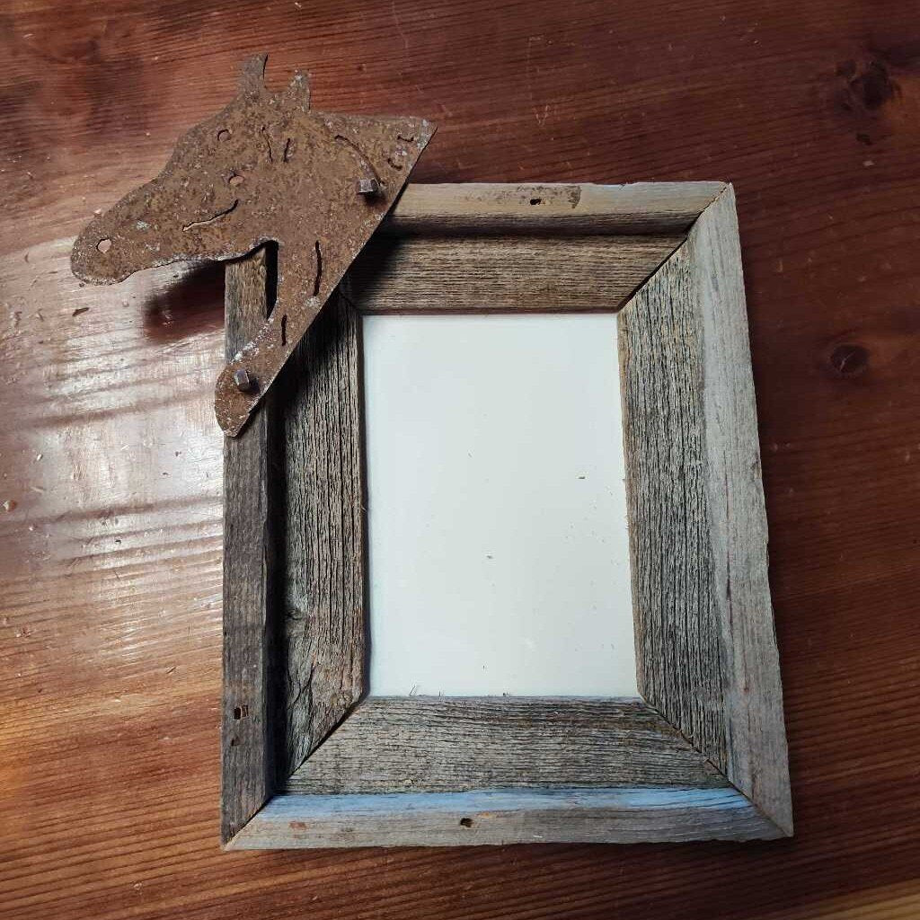horse head and wood frame