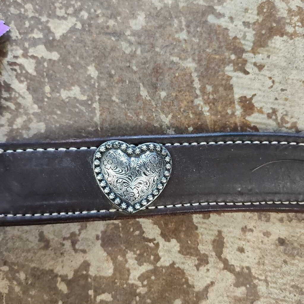 leather heart details