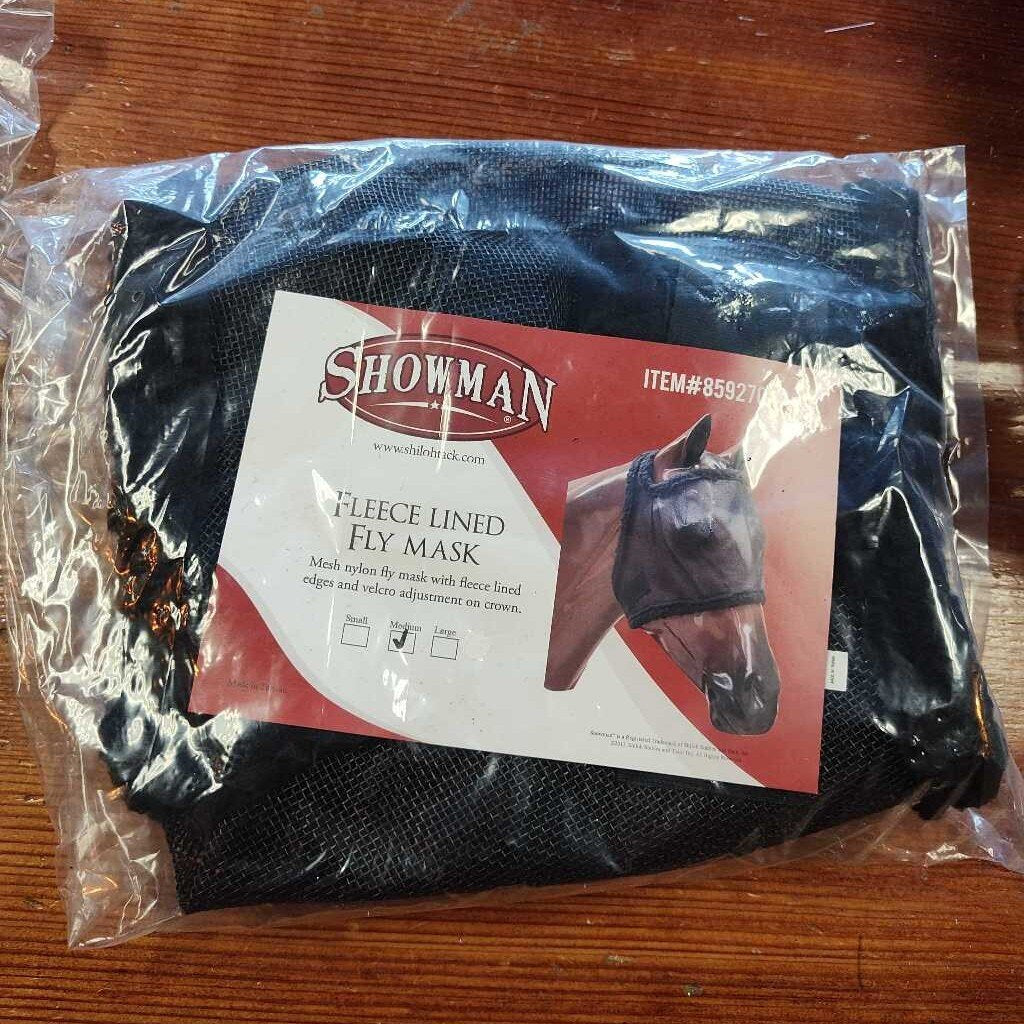 Mesh fly mask with fleece