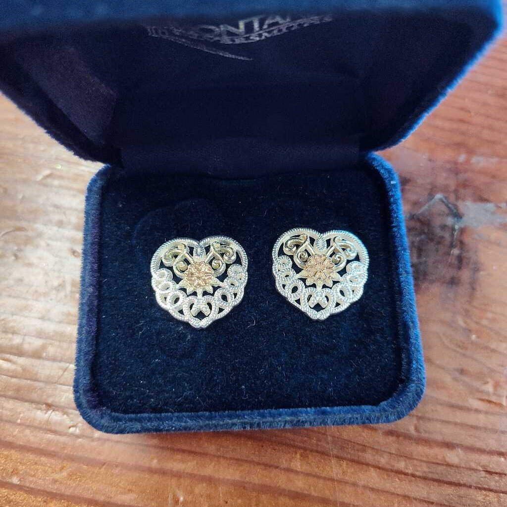 Post heart earrings