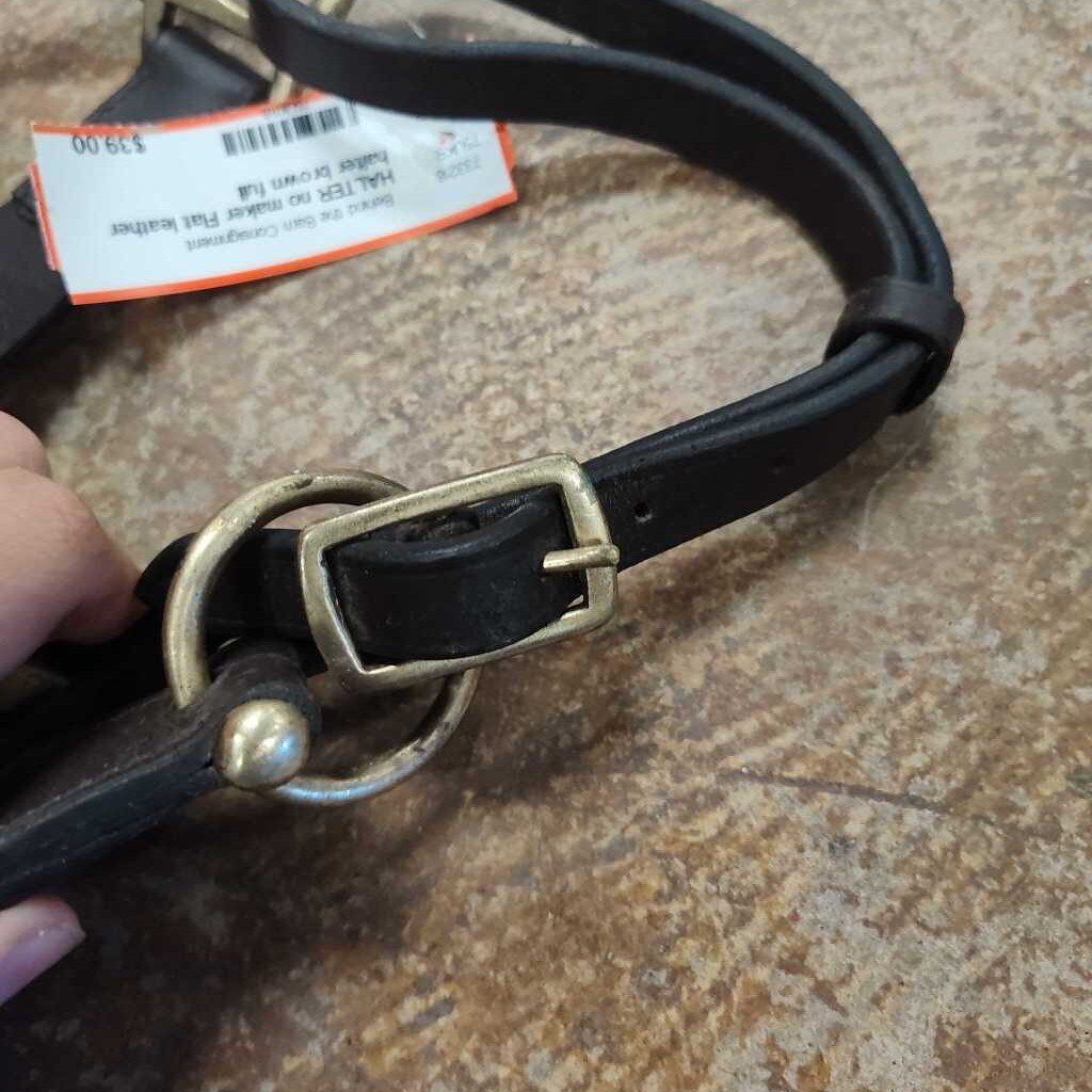 Flat leather halter