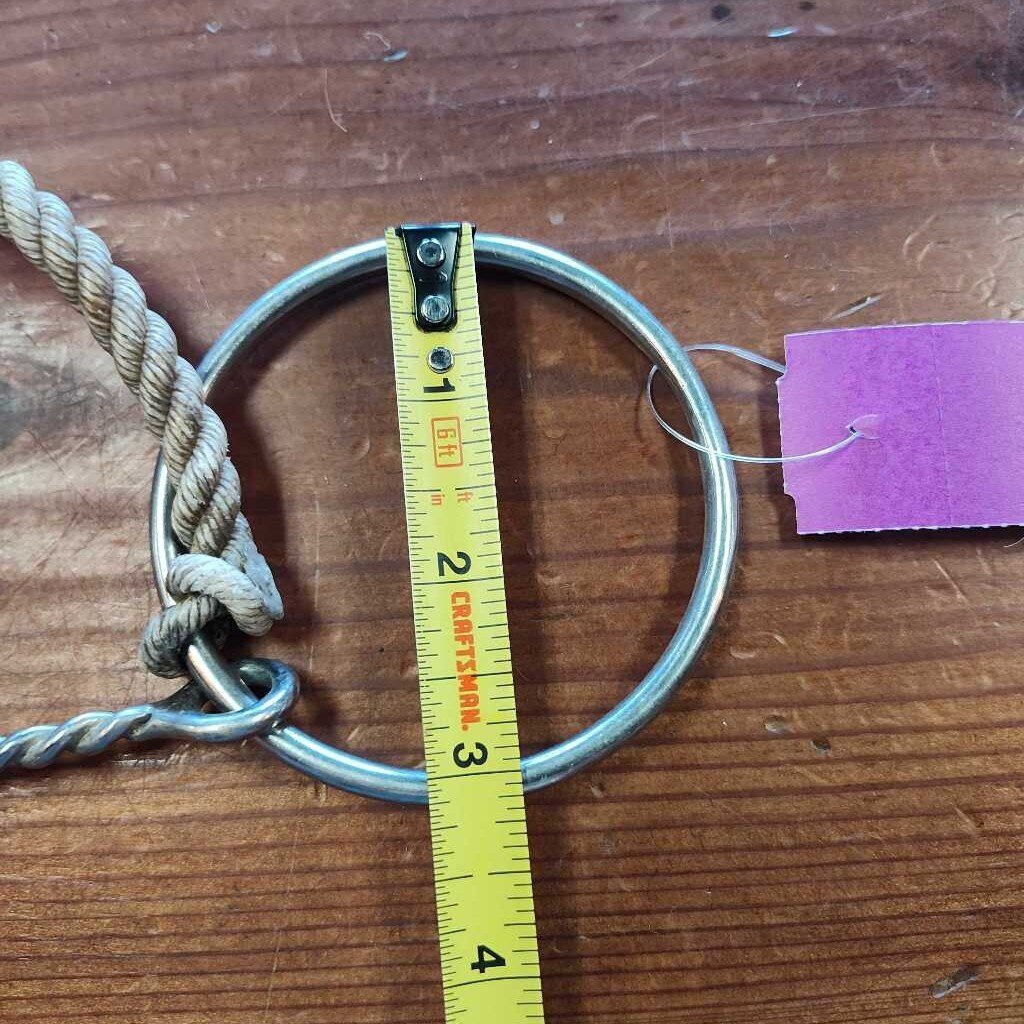 Thin loose ring snaffle with rope nose