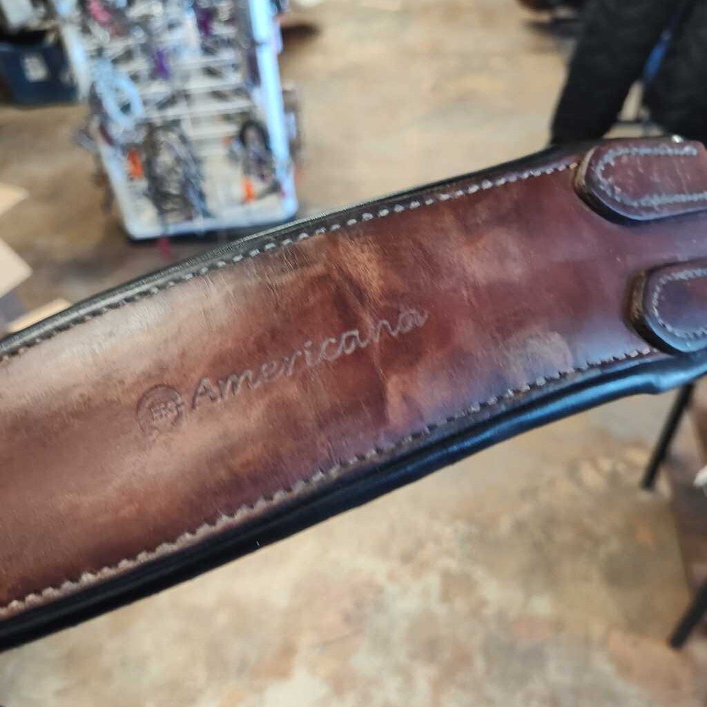 leather girth 1 side elastic- fancy stitch