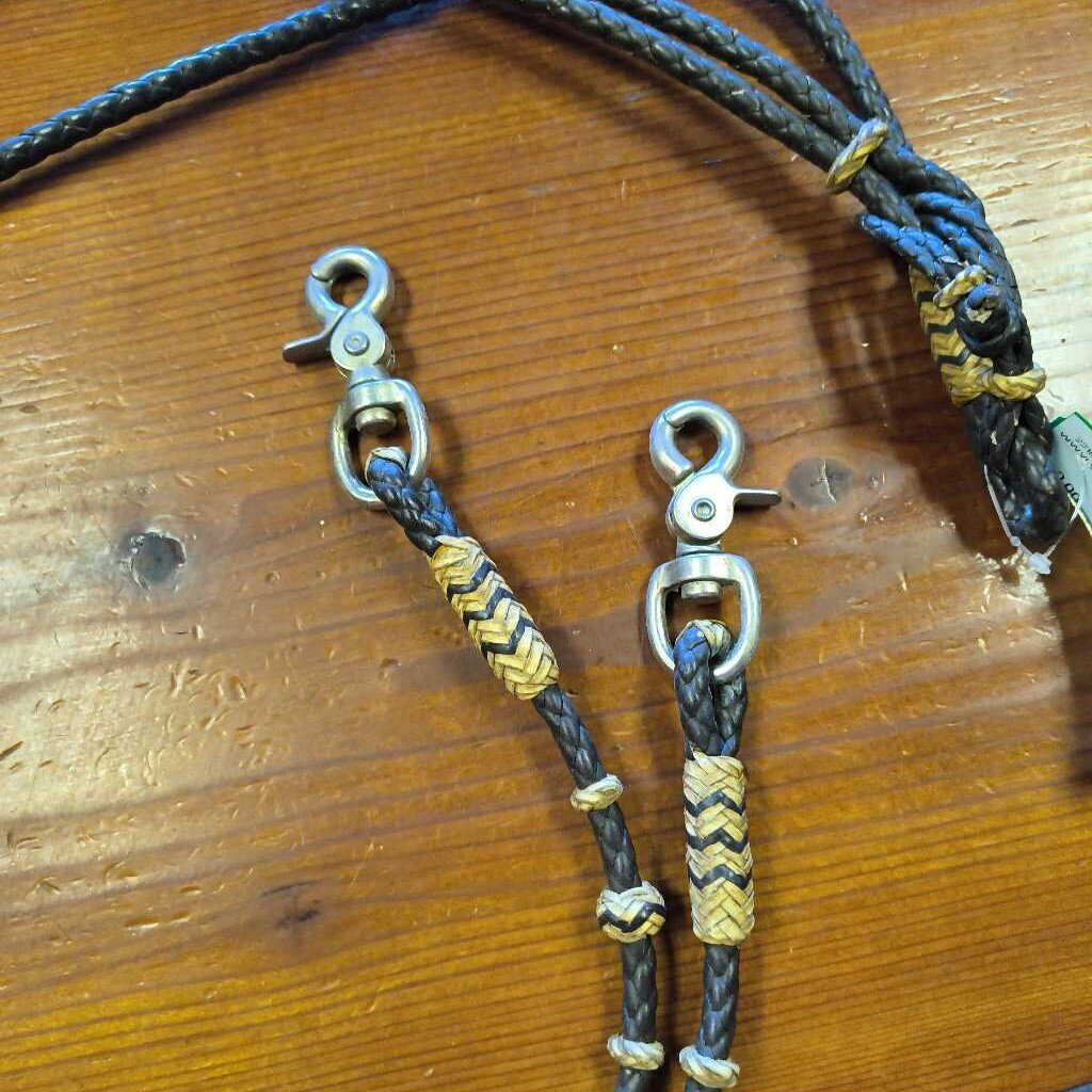 Rommel reins vintage braided roohide