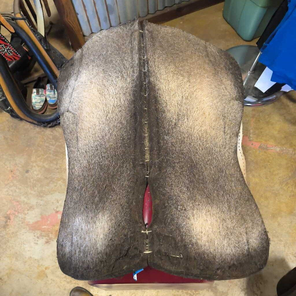 Brown and cowhide