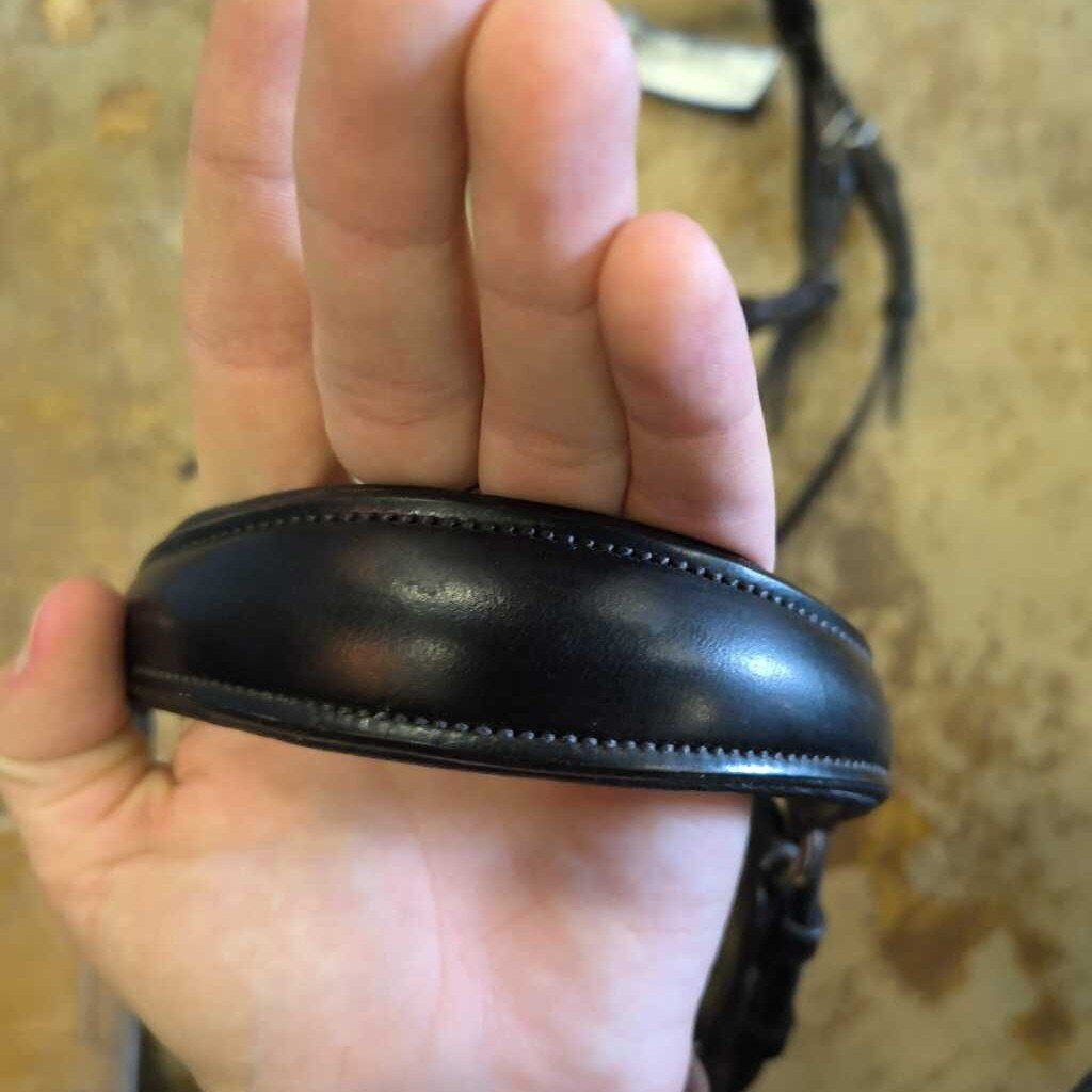 Padded and raised dressage bridle