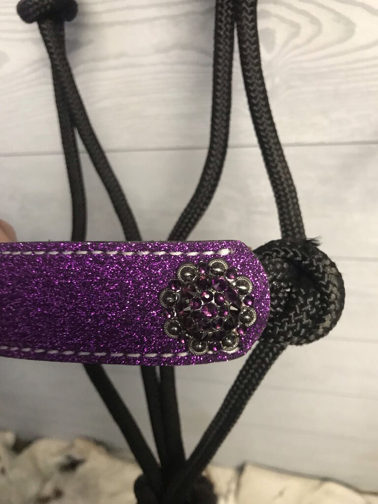 Rope- Glitter Leather Nose halter