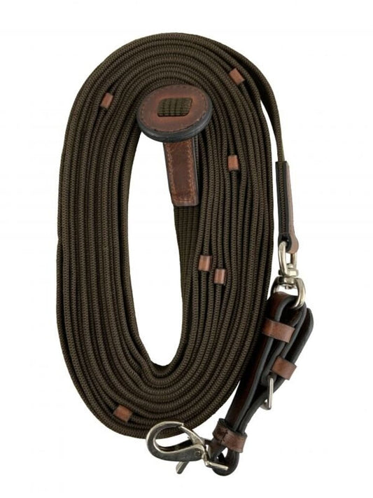 nylon web lunge line with leather stopper