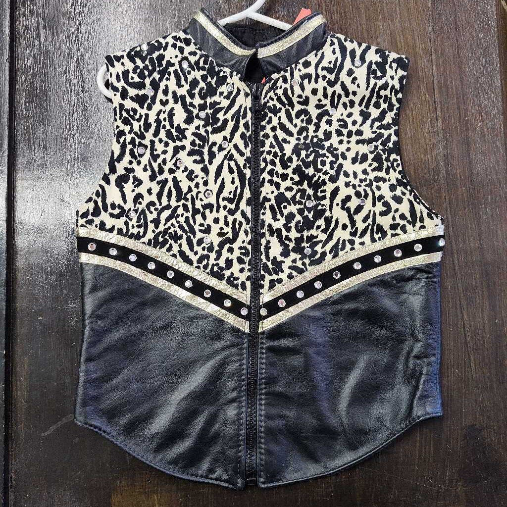 Western Show vest Print Blk/ Gld