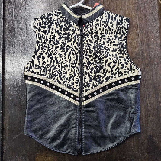 Western Show vest Print Blk/ Gld