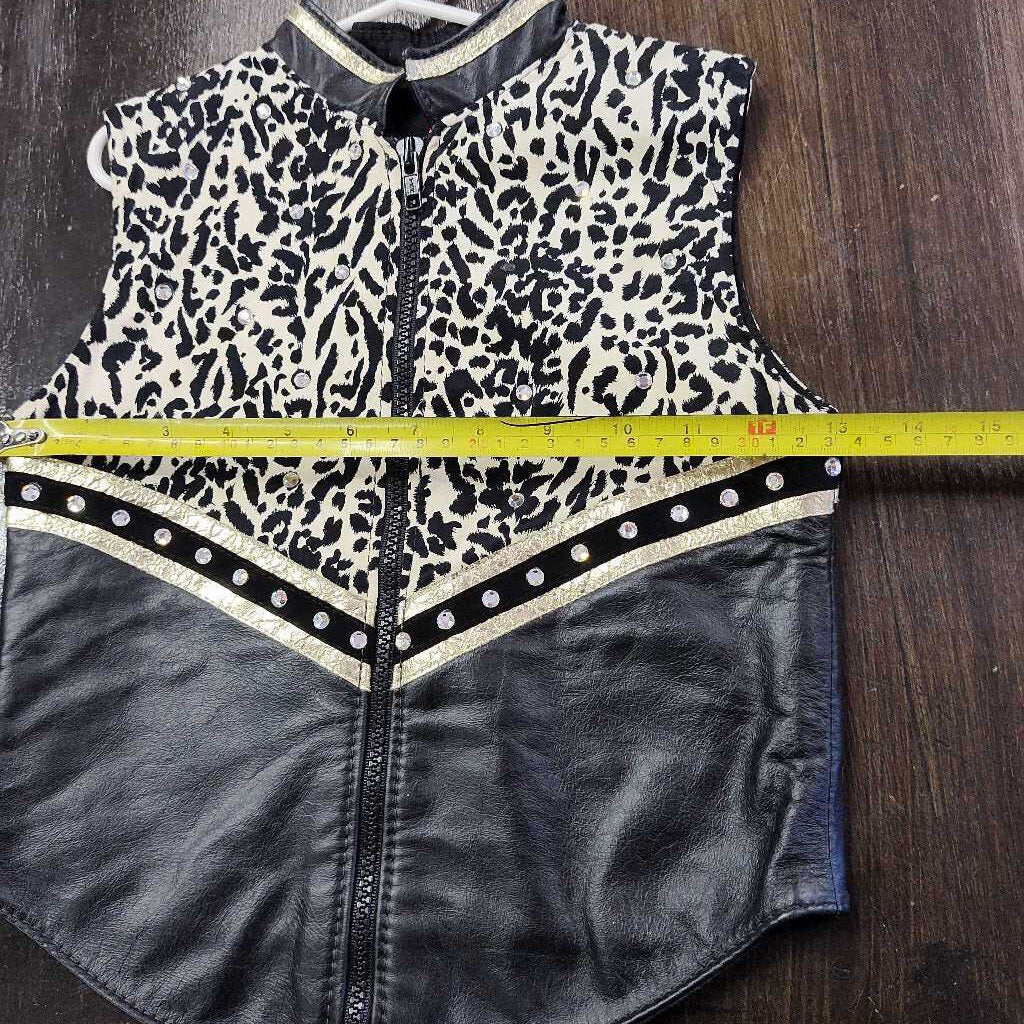 Western Show vest Print Blk/ Gld