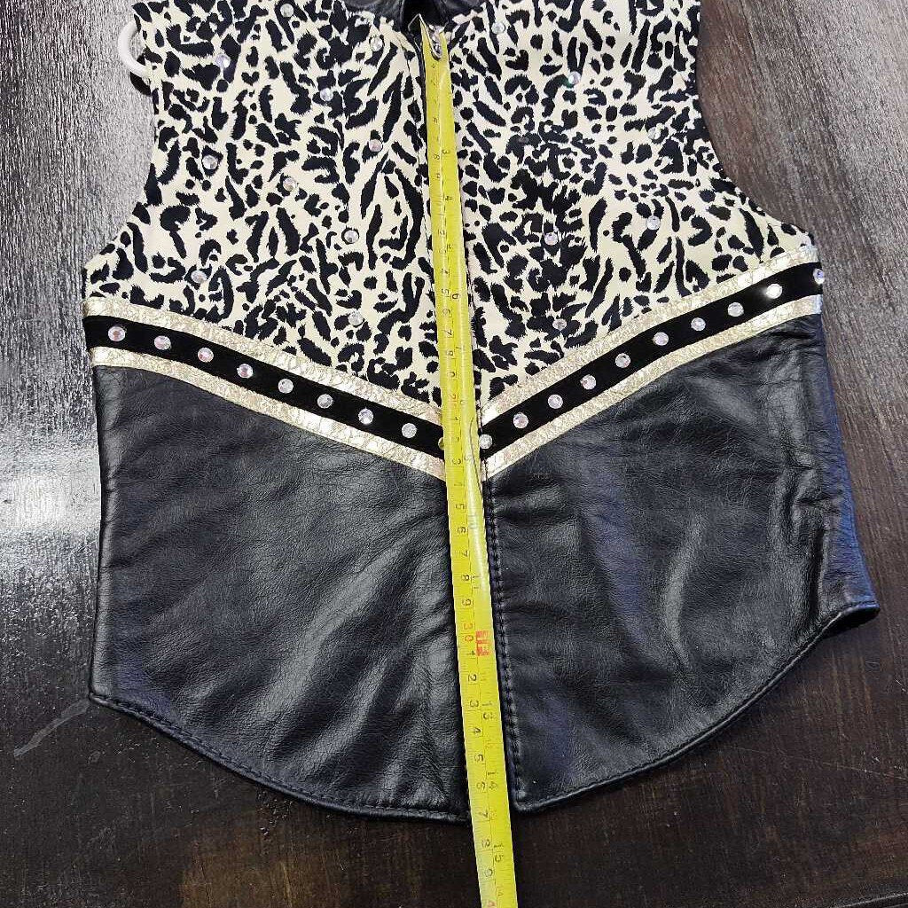 Western Show vest Print Blk/ Gld