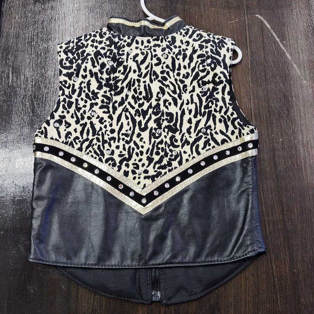 Western Show vest Print Blk/ Gld