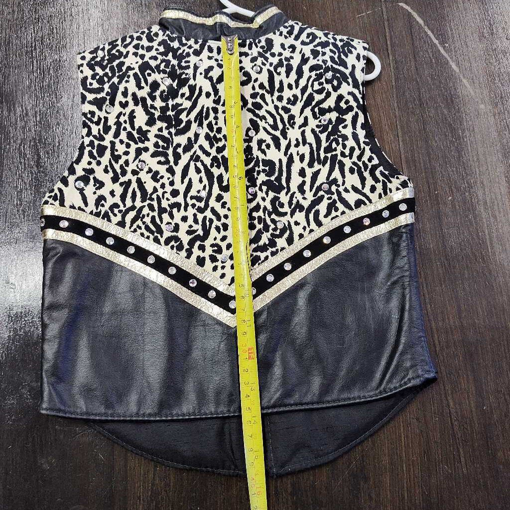 Western Show vest Print Blk/ Gld