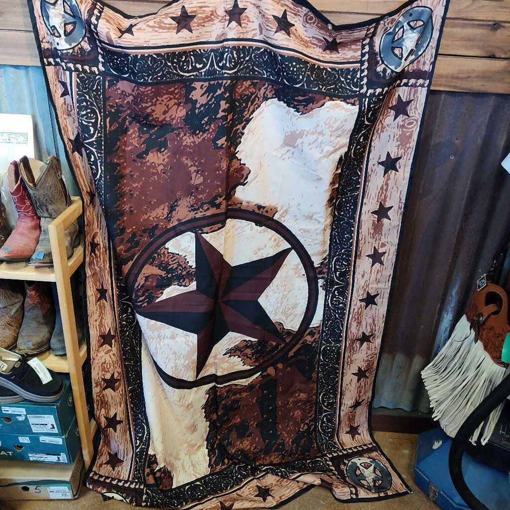 Shower Curtin Brown W/ Star Nylon Showe