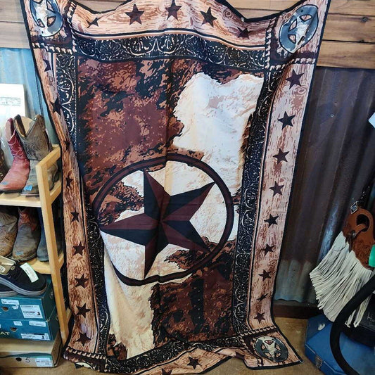 Shower Curtin Brown W/ Star Nylon Showe