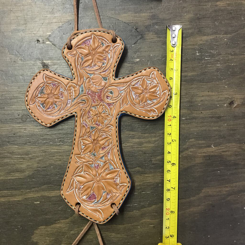 Saddle Charm- leather cross