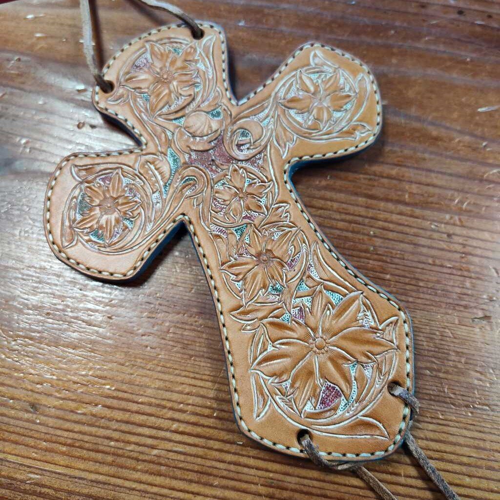 Saddle Charm- leather cross