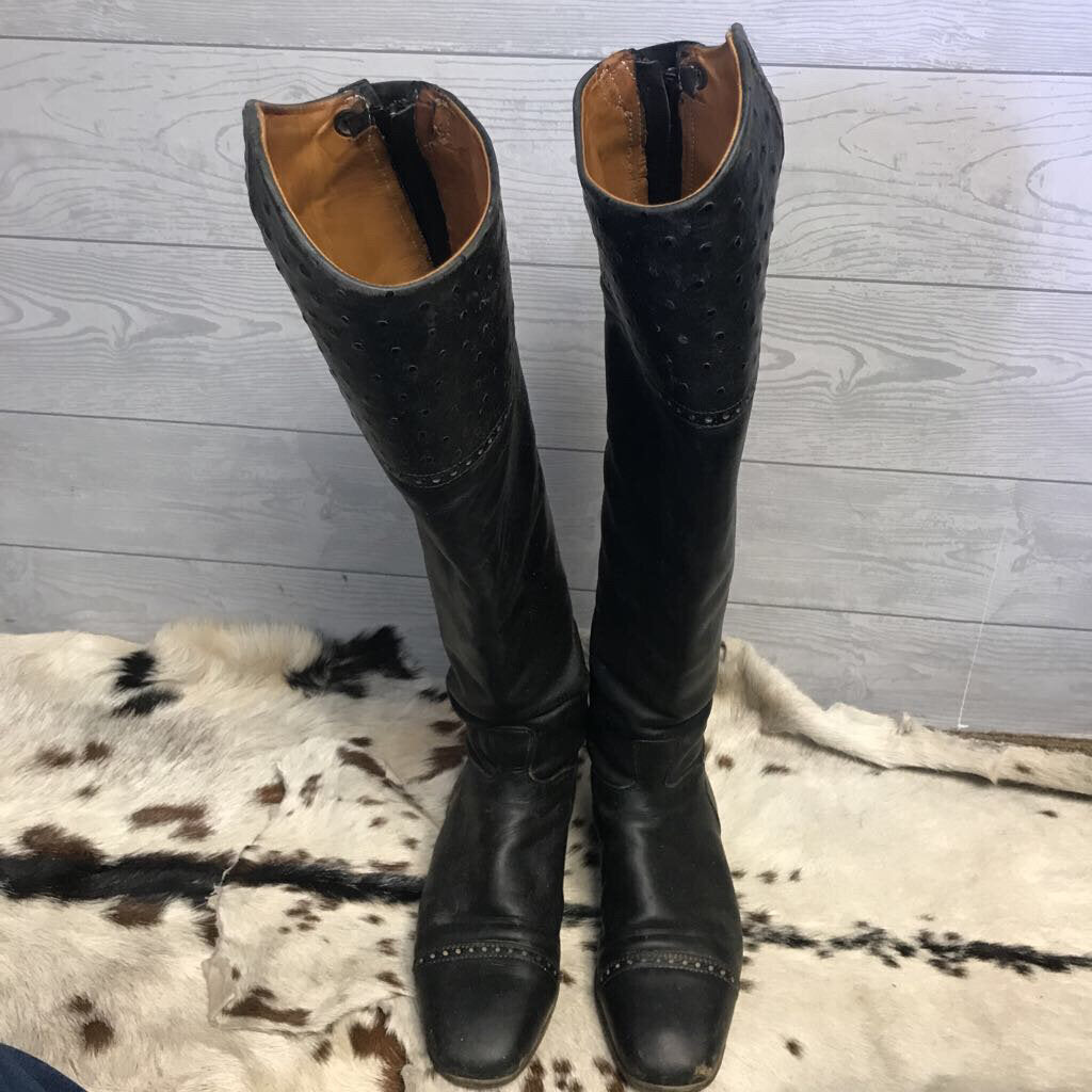 Dress boots- with toe cap-Ostrich tops- custom