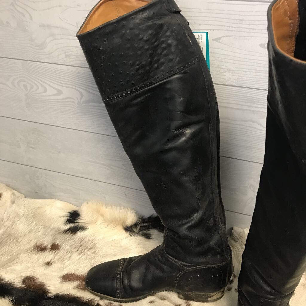 Dress boots- with toe cap-Ostrich tops- custom