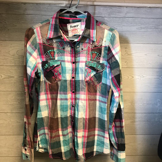 Snap long sleeve w embroidery