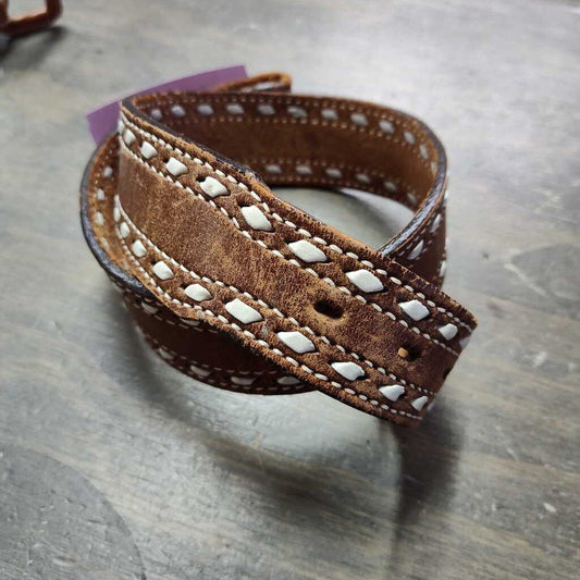 Smooth leather & buck stitch