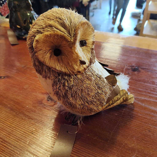 Owl decor- natural fiber